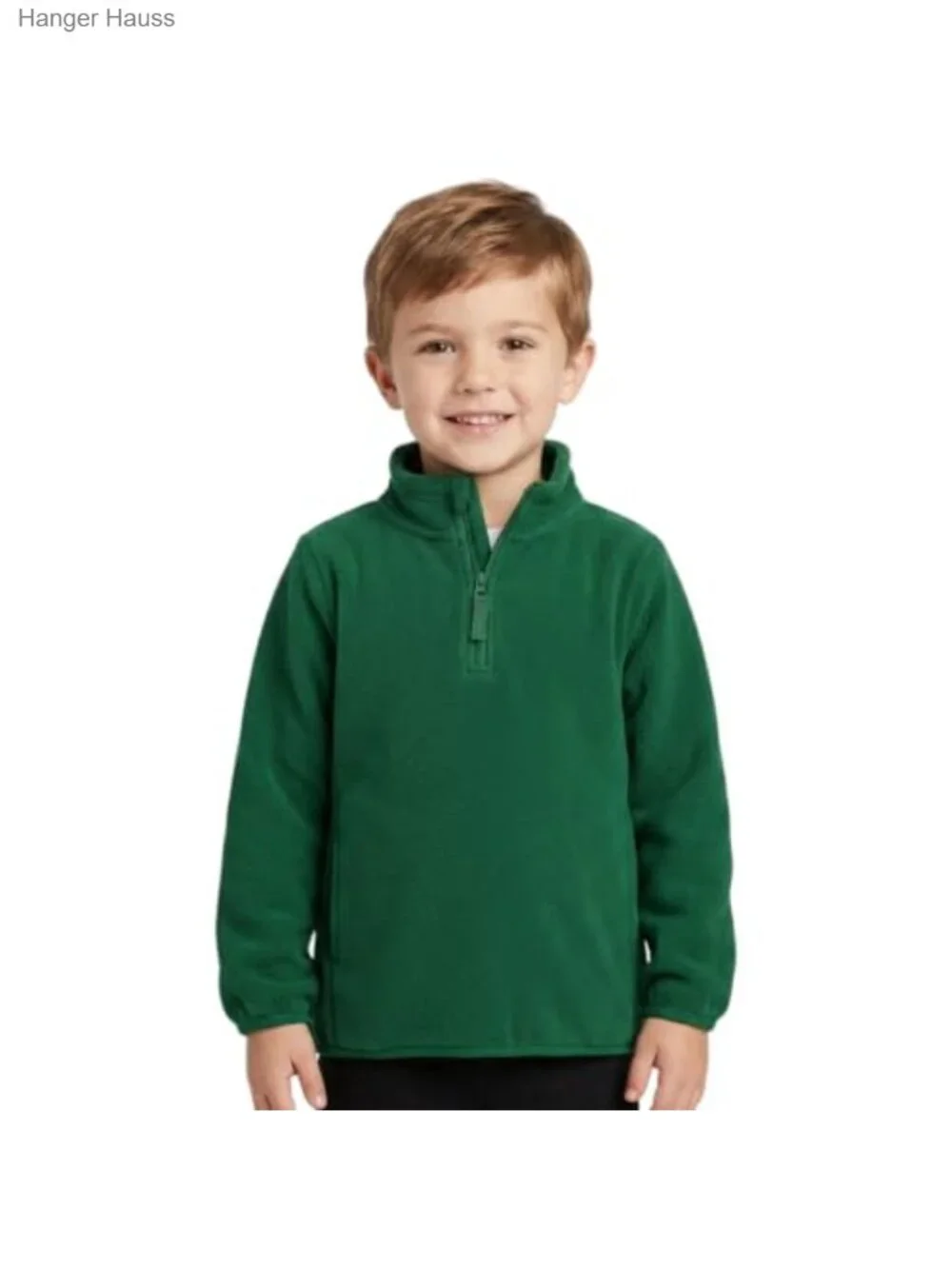 Kids Fleece Quarter Zip Pullover Jacket Boys Girls School Uniform